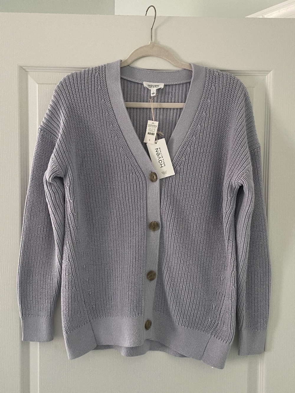 NWT Haven Well Within Women's Organic Cotton Shaker Stitch Cardigan - Small $138 - Picture 2 of 7